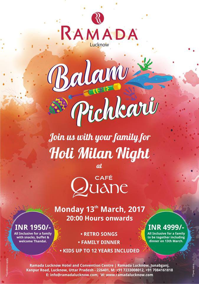 CLOSED | Holi 2017| The Holi Milan Night Celebratory Offer