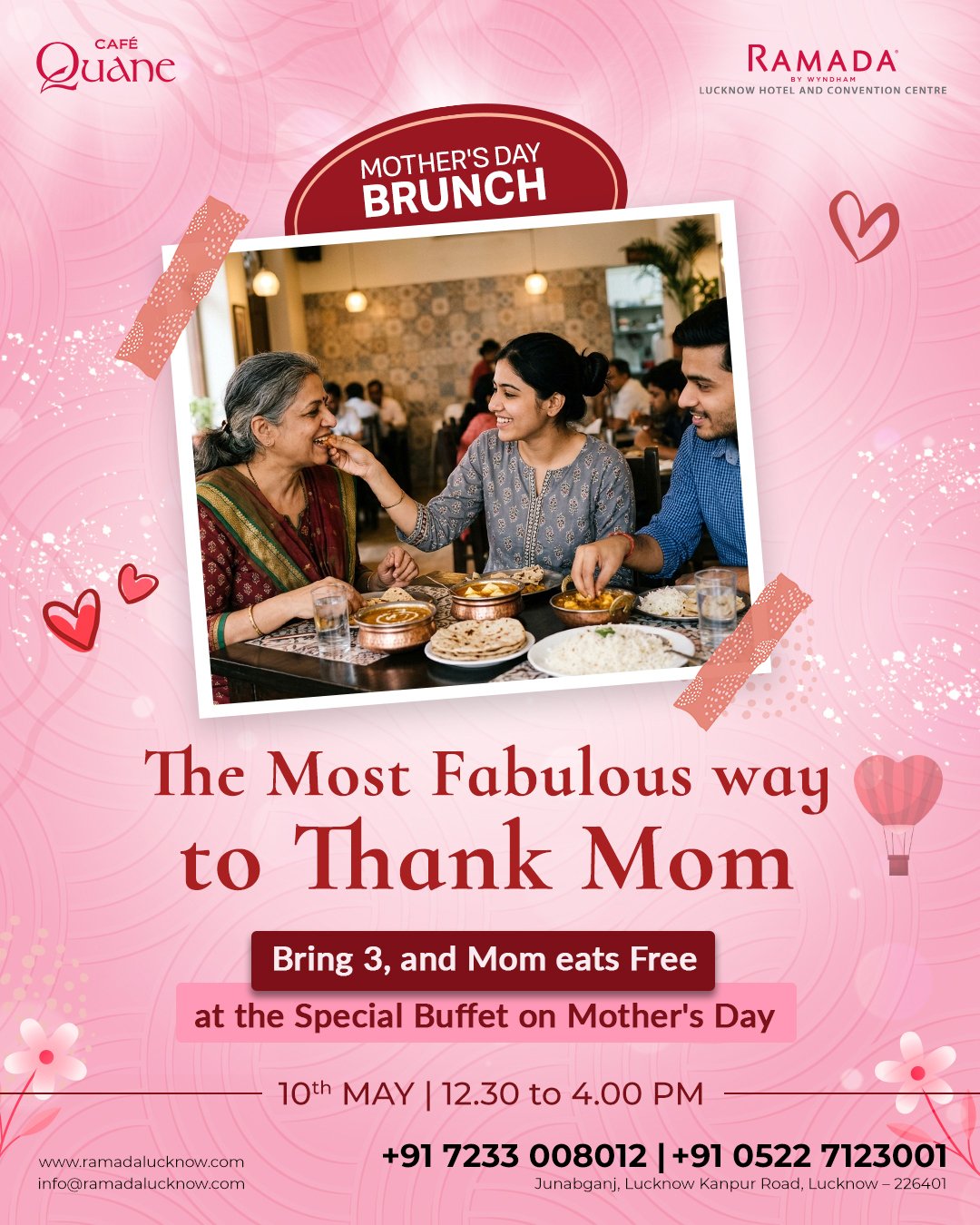 A celebratory Mother’s Day Lunch Buffet on 10 May